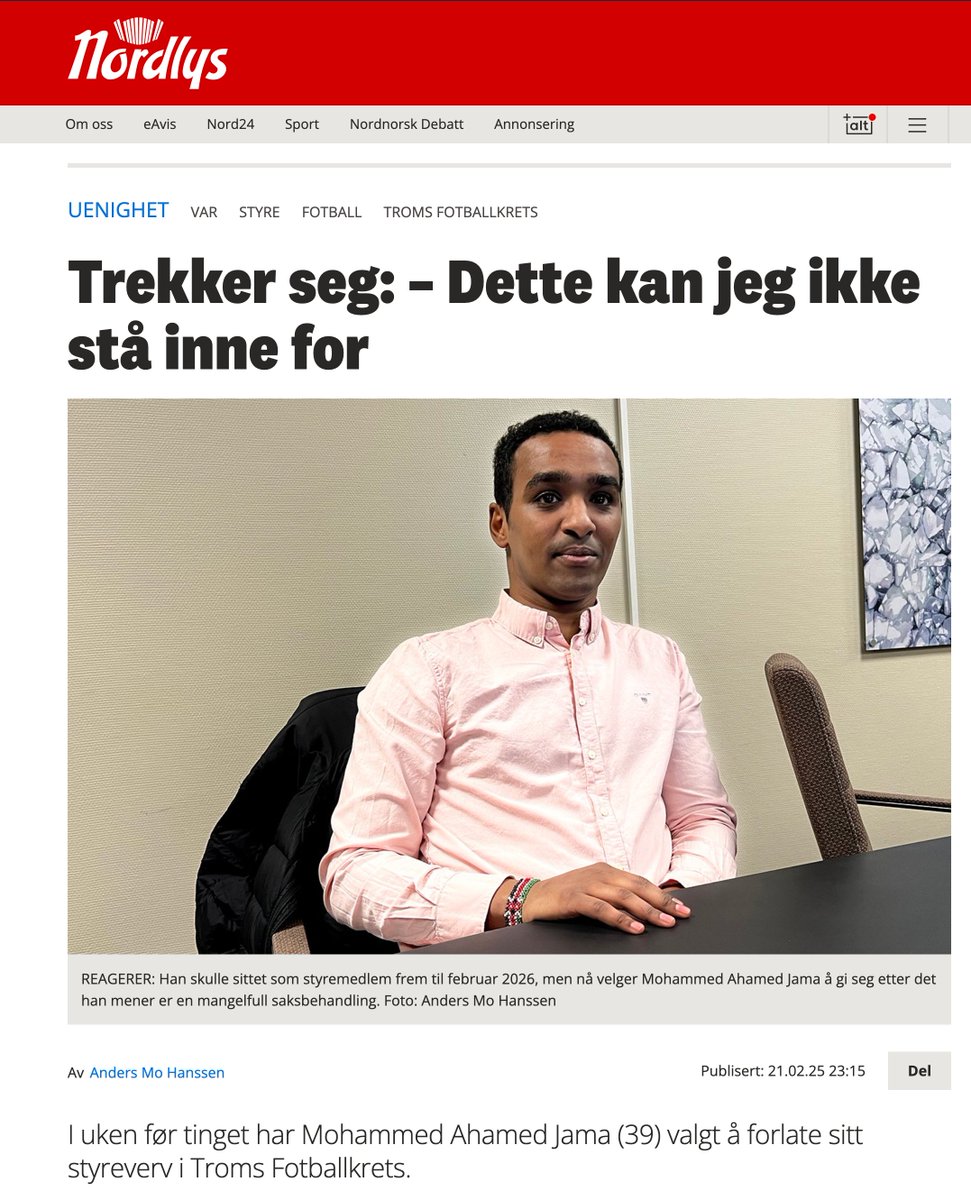 🧵‼️‼️
Den eneste i kretsstyret som faktisk har spilt i Eliteserien ender med å trekke seg fordi kretslederen er mer opptatt av å lojalt gjøre som <a href="/nff_info/">NorgesFotballforbund</a> sier enn å forankre standpunkt blant egne klubber og medlemmer.