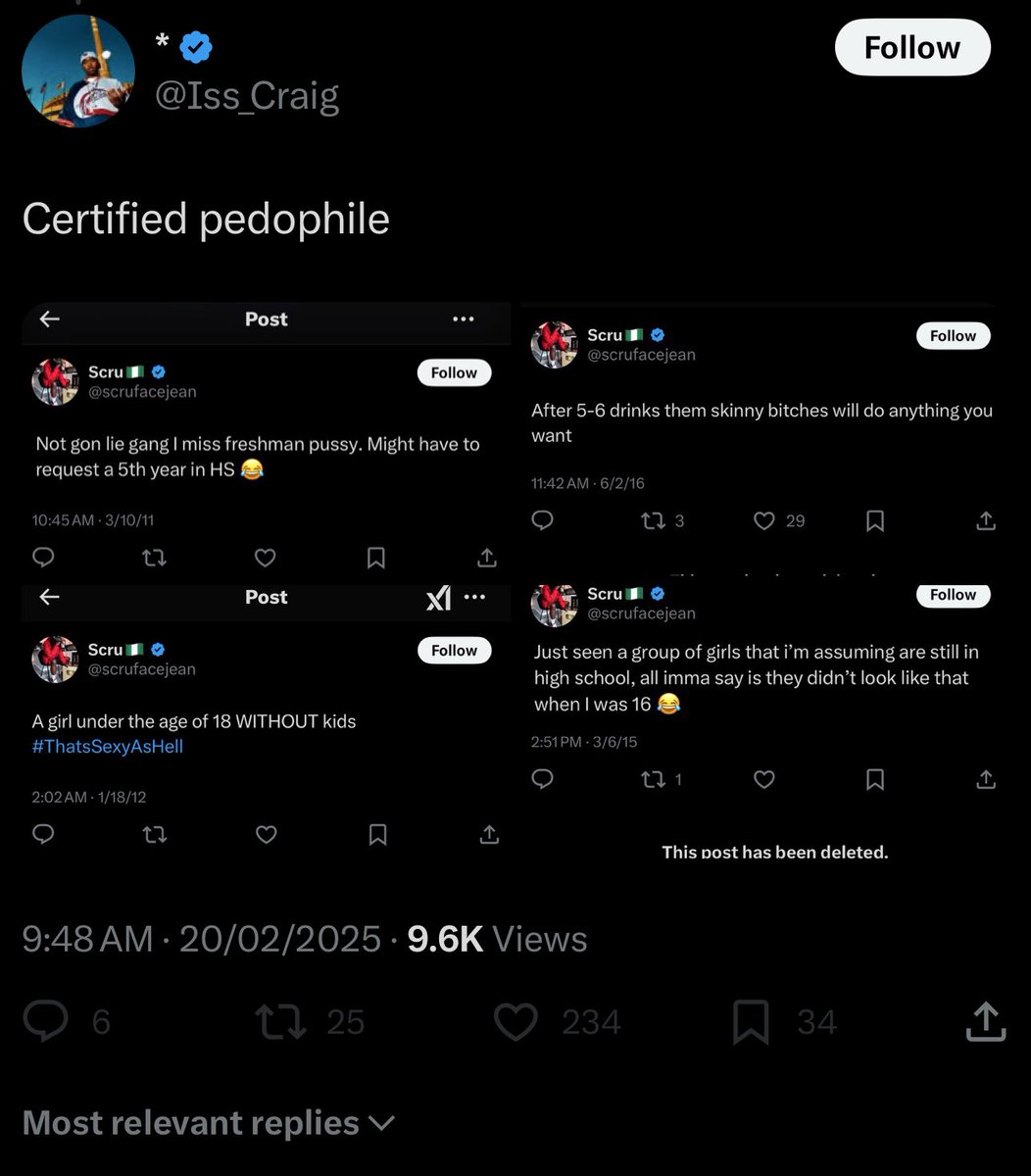 You’re just like the rest, <a href="/scrufacejean/">Scru🇳🇬</a>

Every single time. 

They make a career out of calling a Drake a PDF and deep-throating Kendrick Lamar, and then they get exposed for being actual Pedos

Take that 🇳🇬 flag out of your name; you know what they’d do to you back home