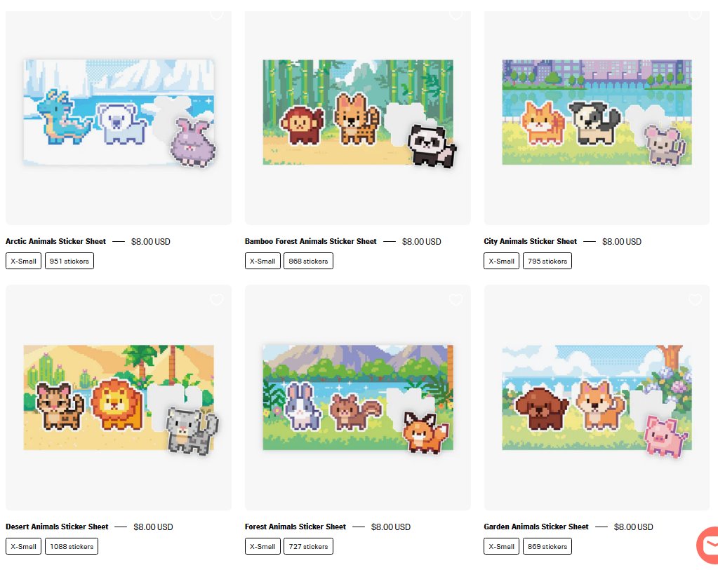 Boing Boing Animals is collaborating with Pixyls! ✨

You can create your own boingy animal friends stickers by placing pixel stickers yourself. They're currently on sale, so check them out if you're interested!😆

pixyls.ca/collections/bo…