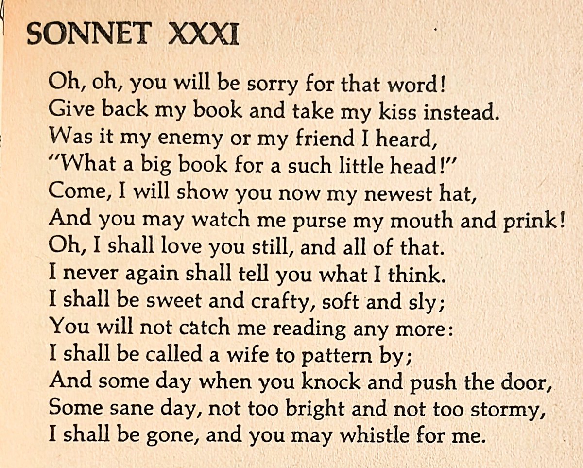 michaelscaines's tweet photo. "Oh, oh, you will be sorry for that word!"
Edna St Vincent Millay, born February 22 1892 https://t.co/jQUCkl0Dgy
