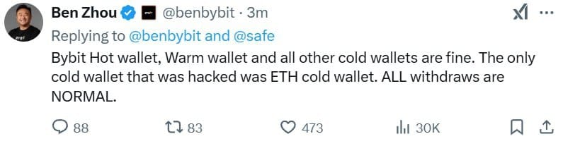 EnflexCash's tweet photo. #BTC Dump Because of Bybit Hot Wallet Hack Now ALL withdraws are NORMAL.✍️ https://t.co/6woHPdOyCt