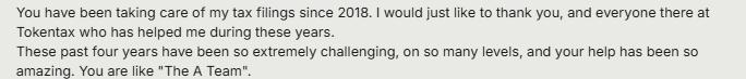 whats up? hope ur doing well and this tax season is treating u kindly.

here's a message we got from a customer recently.