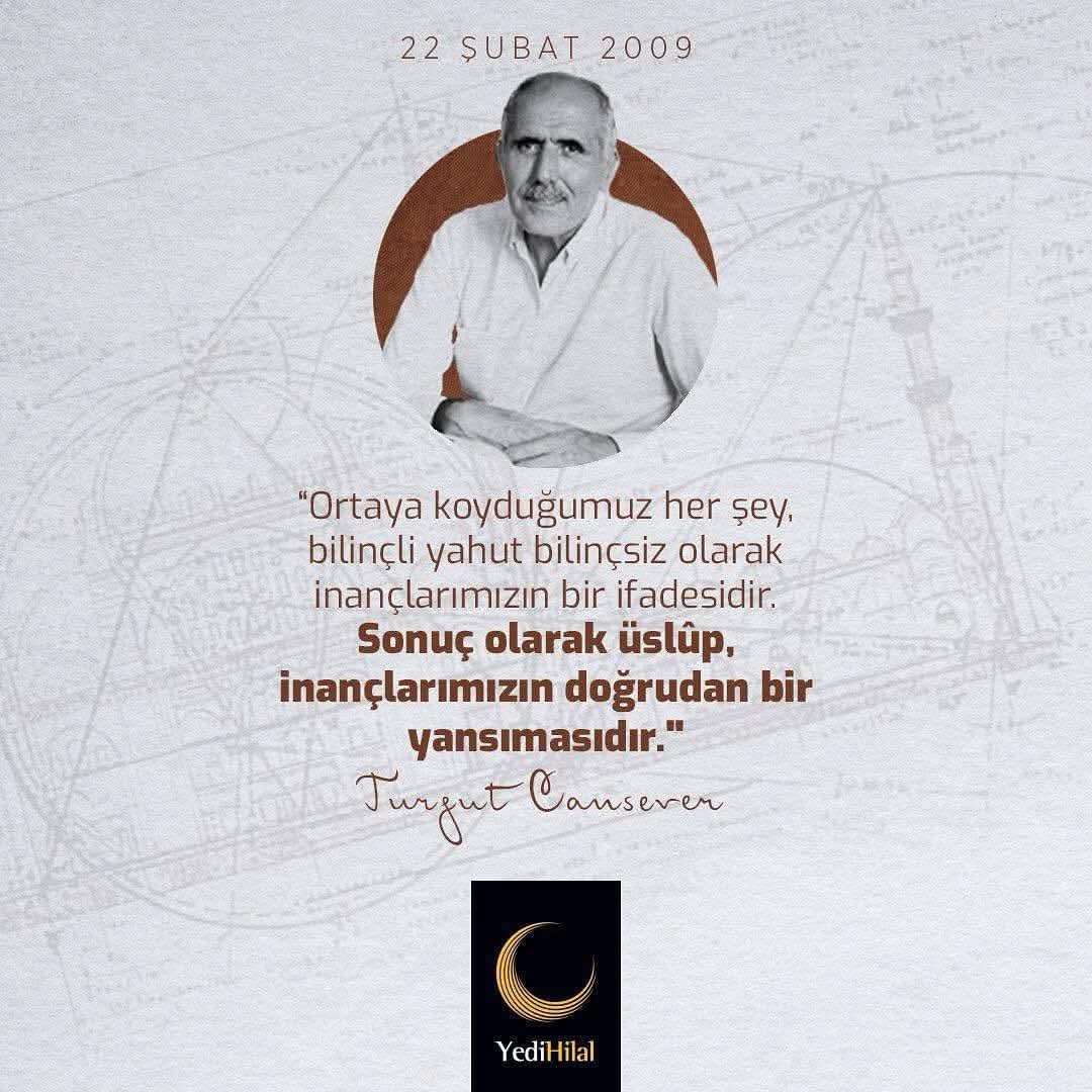 YediHilalBatman's tweet photo. Ortaya koyduğu üslûp ile "Bilge Mimar" olarak akıllara kazınan Turgut Cansever'i vefatının sene-i devriyeside rahmetle anıyoruz.
#BilgeMimar #TurgutCansever https://t.co/per7d2MYri