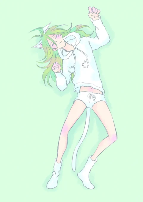 の日らしいので、カオルコさんが昔飼っていた猫ちゃんのポーズを参考に描かせてもらったネコ巻ちゃん 