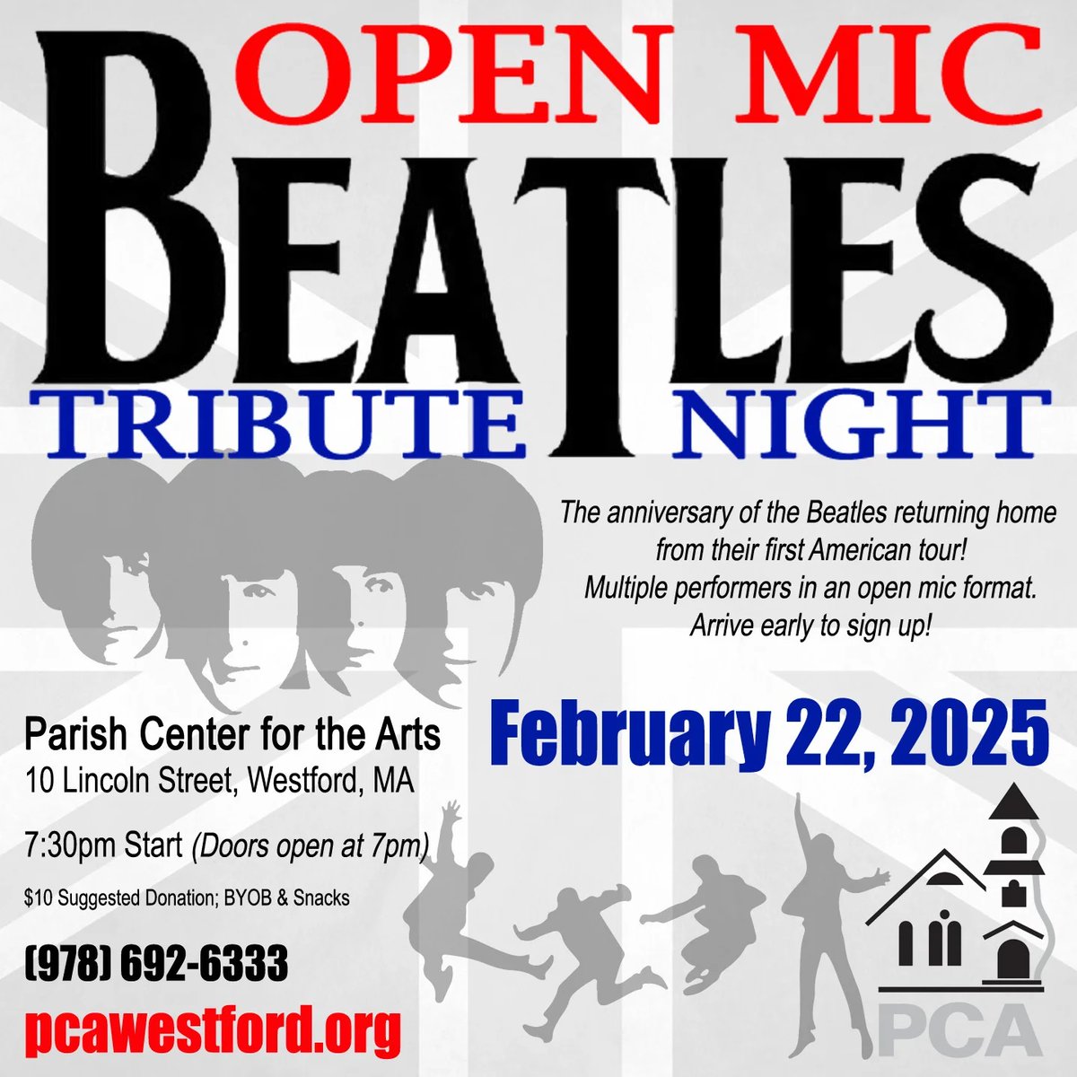 The Beatles Open Mic Tribute Night: On the anniversary of the Beatles returning home from their first American tour, we’re doing a BEATLES TRIBUTE NIGHT! This will be multiple performers in an open mic format. Arrive early to sign up! dlvr.it/TJ6yvT