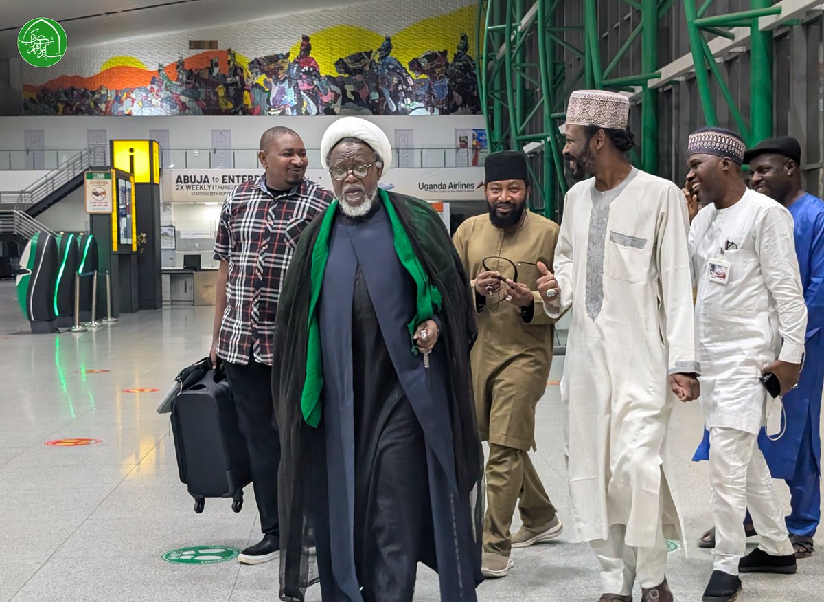 SZakzakyOffice's tweet photo. Leader Sayyid Ibraheem Zakzaky (H) departed for Beirut, Lebanon, to participate in the funeral prayers for the martyred leaders, Sayyid Hassan Nasrallah and Sayyid Hashim Safieddeen.

23/Sha'aban/1446
22/February/2025 https://t.co/r2dHbYAc79