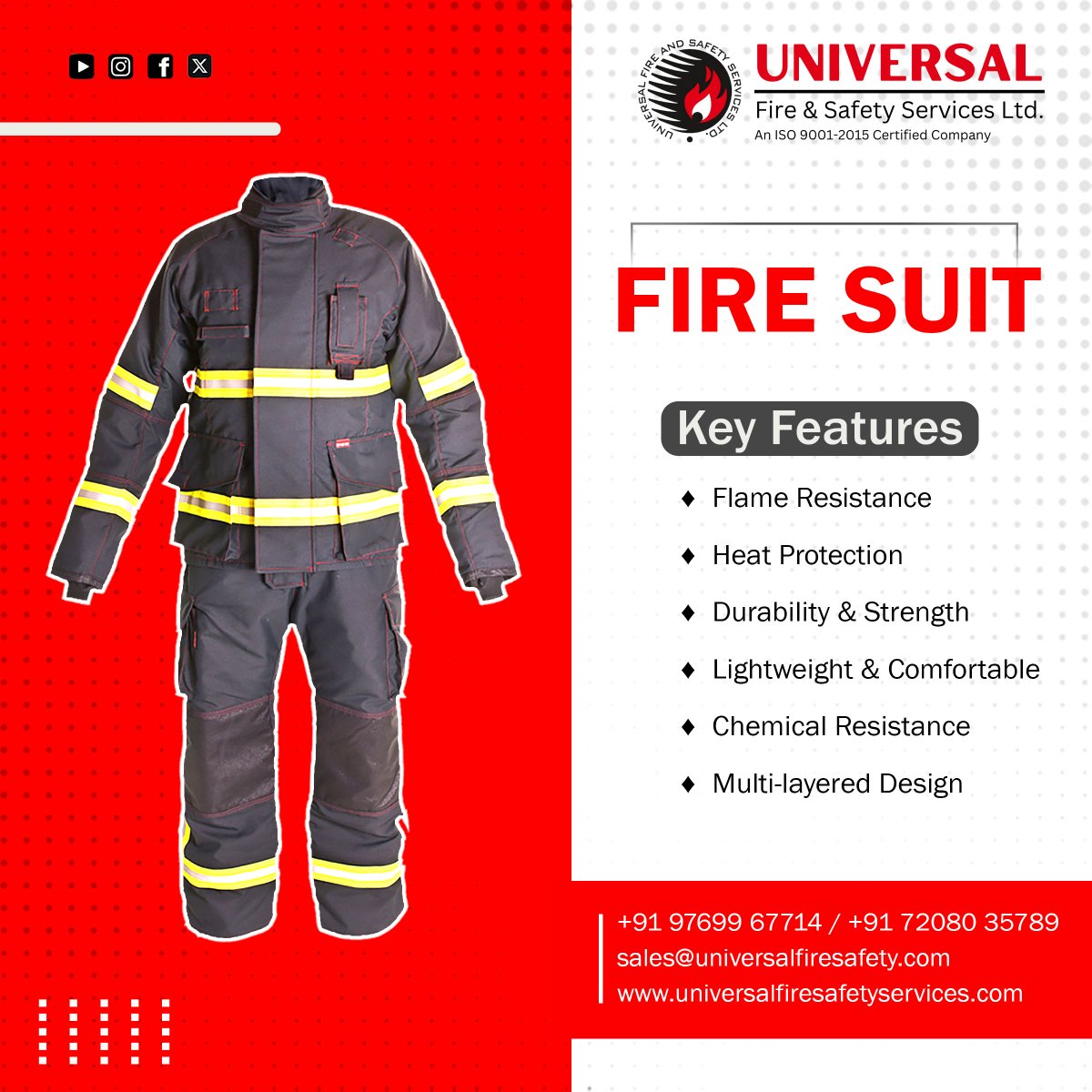 Universal_FSSL's tweet image. Dressed to stand out and endure the heat! 🔥 

👉Contact Us For More Info:
+91 72080 35789 / +91 97699 67714
sales@universalfiresafety.com

#firesafety #safetyfirst #safetysystem #firefighting #fireprevention #firealarm #hotel #sprinklersystem #safetyequipment #restaurant
