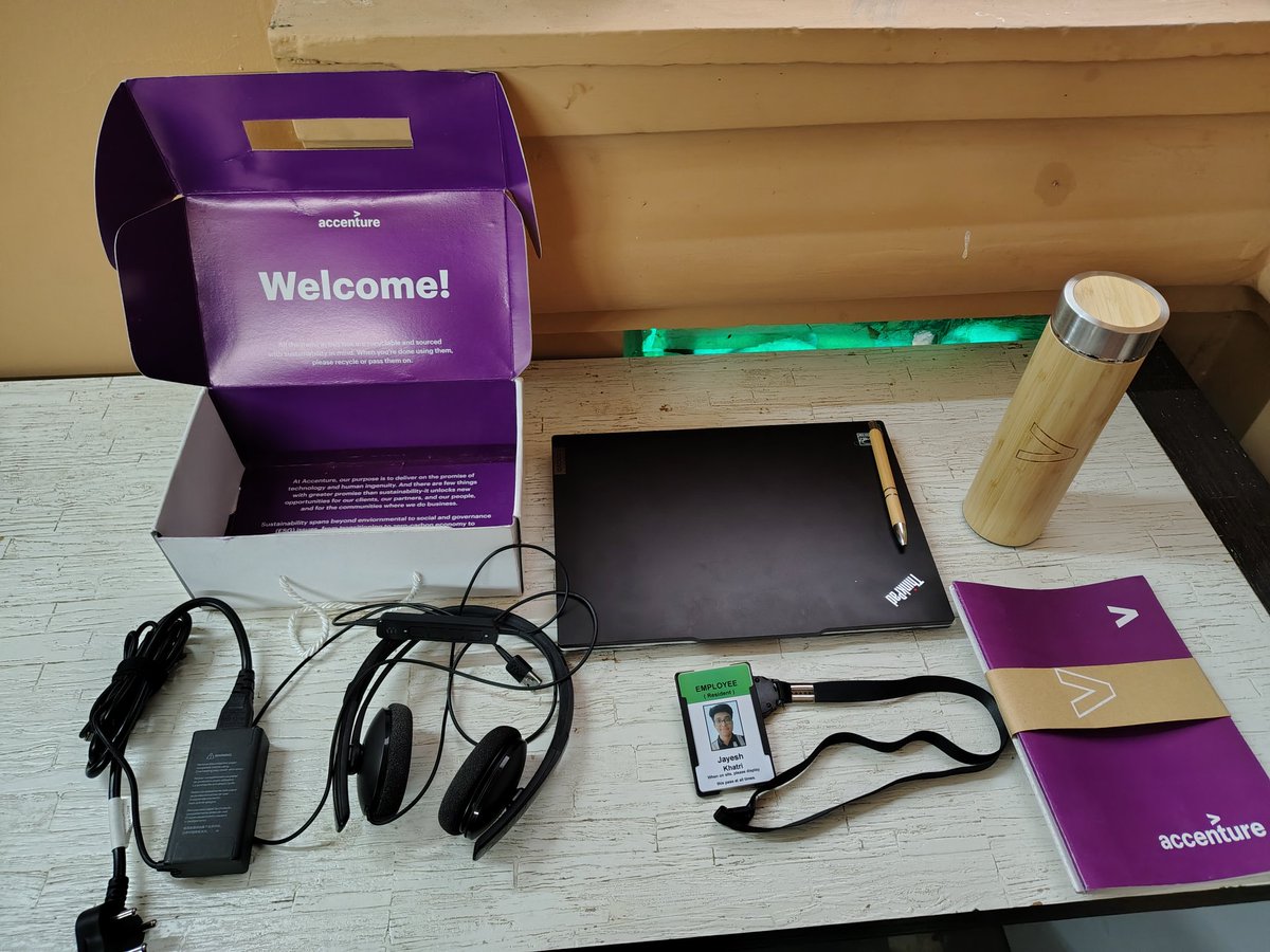 Feeling thankful and motivated after receiving my Accenture welcome kit. Can't wait to hit the ground running as an Associate Software Engineer! Thank you for the opportunity, Accenture.

#Accenture #Coding #JustJoinedAccenture
