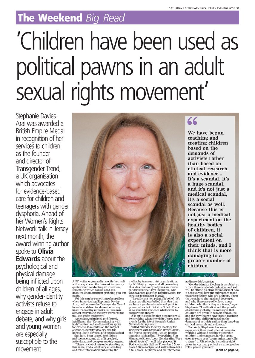 Stephanie Davies-Arai's interview with <a href="/JEPnews/">jepnews</a> is brilliant. <a href="/Transgendertrd/">TransgenderTrend</a> <a href="/cwknews/">StephanieDavies-Arai BEM</a> 

And yes, Jersey, it is happening here. 👇👇