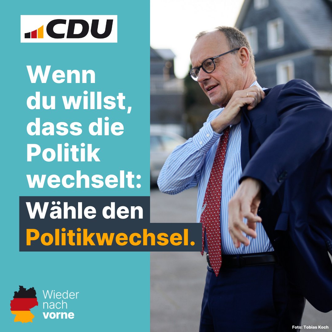 Es geht um viel: Freiheit, Sicherheit, Wohlstand &amp; Zusammenhalt! Deutschland braucht Stabilität &amp; Aufbruch. Deutschland braucht einen #Politikwechsel! Wir sorgen mit einer neuen Politik dafür, dass Deutschland #wiedernachvorne kommt. Das ist unser Versprechen. Morgen beide