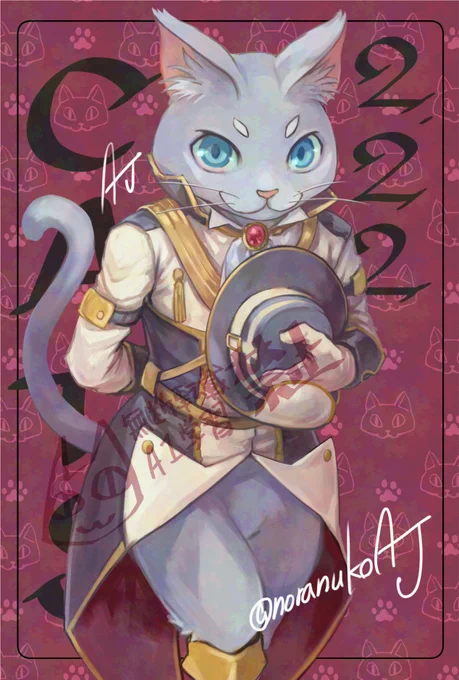 猫の日だぁあああああああ!!!! 過去絵ですまない…すまない… (ある意味マークの猫が新k…) あとiPadのクリスタをバージョンアップしたのでノイズ入れられるようになりました