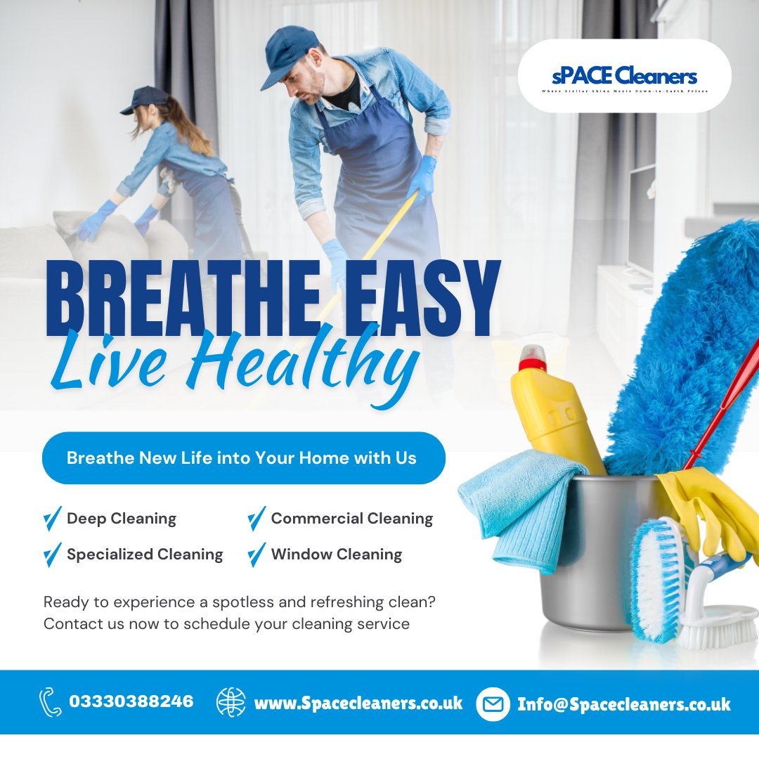 spacecleanuk's tweet photo. Why Choose Space Cleaners?
Not all cleaning services are the same! Here’s why our clients love us:
✅ Trained professionals
✅ Eco-friendly products
✅ Reliable &amp; punctual service
✅ Satisfaction guaranteed
Experience the Space Cleaners difference! 🌟💙
#TopRatedCleaners https://t.co/iEuGrsR4DG