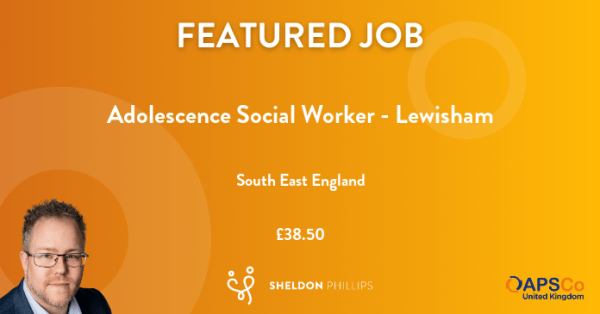Sheld_Phillips's tweet photo. New opportunity! Adolescence Social Worker - Lewisham, £38.50 per hour - #SouthEastEngland. https://t.co/N6pzxG2Hta