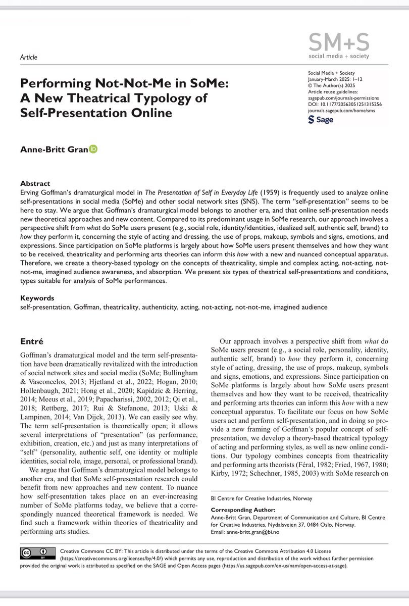 I have joined SoMe research on self-presentation in my latest paper, have a good read: journals.sagepub.com/doi/10.1177/20… #SoMe #Researchpaper