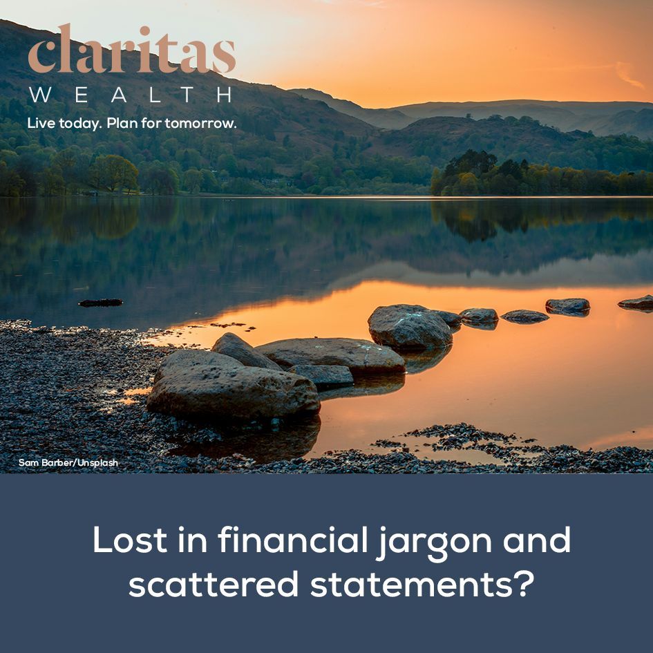 Lost in financial jargon and scattered statements? 📄🌀

We bring simplicity to your financial world, organising your assets into a harmonious plan.

Because peace of mind is the best investment.

Get in touch, no charge for a chat.