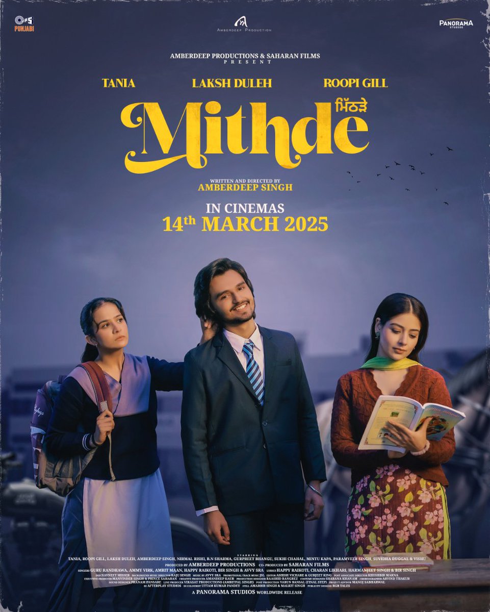 JagbaniOnline's tweet photo. Love story is written in the soil of Punjab, where dreams and love collide in the most unexpected ways. ✨❤️
@panoramaMovies is proud to announce the acquisition of worldwide distribution rights for the Punjabi film #Mithde
In cinemas on 14th March 2025
@murli_sonu @shahdarshanm @Pathak1982Amit
#PanoramaStudios #PanoramaMovies #PunjabiFilm #WorldwideDistribution