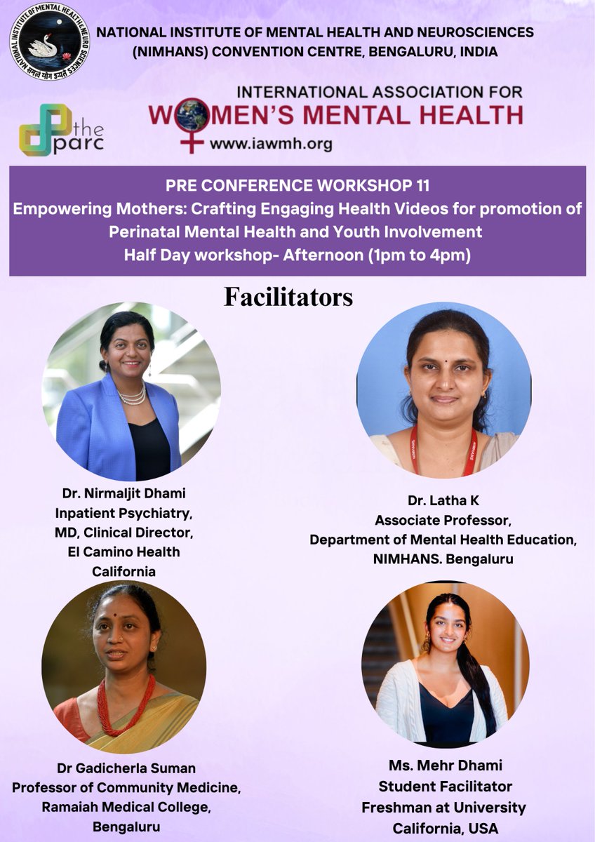 NIMHANS MHE (@mhedunimhans) on Twitter photo 📢 Students & organizations, don’t miss this chance! Learn to create impactful health videos for mental health awareness. 🎥 Enroll now by emailing iawmhpreconf@gmail.com—secure your spot Now. Apply early!
#iawmh2025
#MentalHealthMatters
#nimhans
#workshop 📢 Students & organizations, don’t miss this chance! Learn to create impactful health videos for mental health awareness. 🎥 Enroll now by emailing iawmhpreconf@gmail.com—secure your spot Now. Apply early!
#iawmh2025
#MentalHealthMatters
#nimhans
#workshop