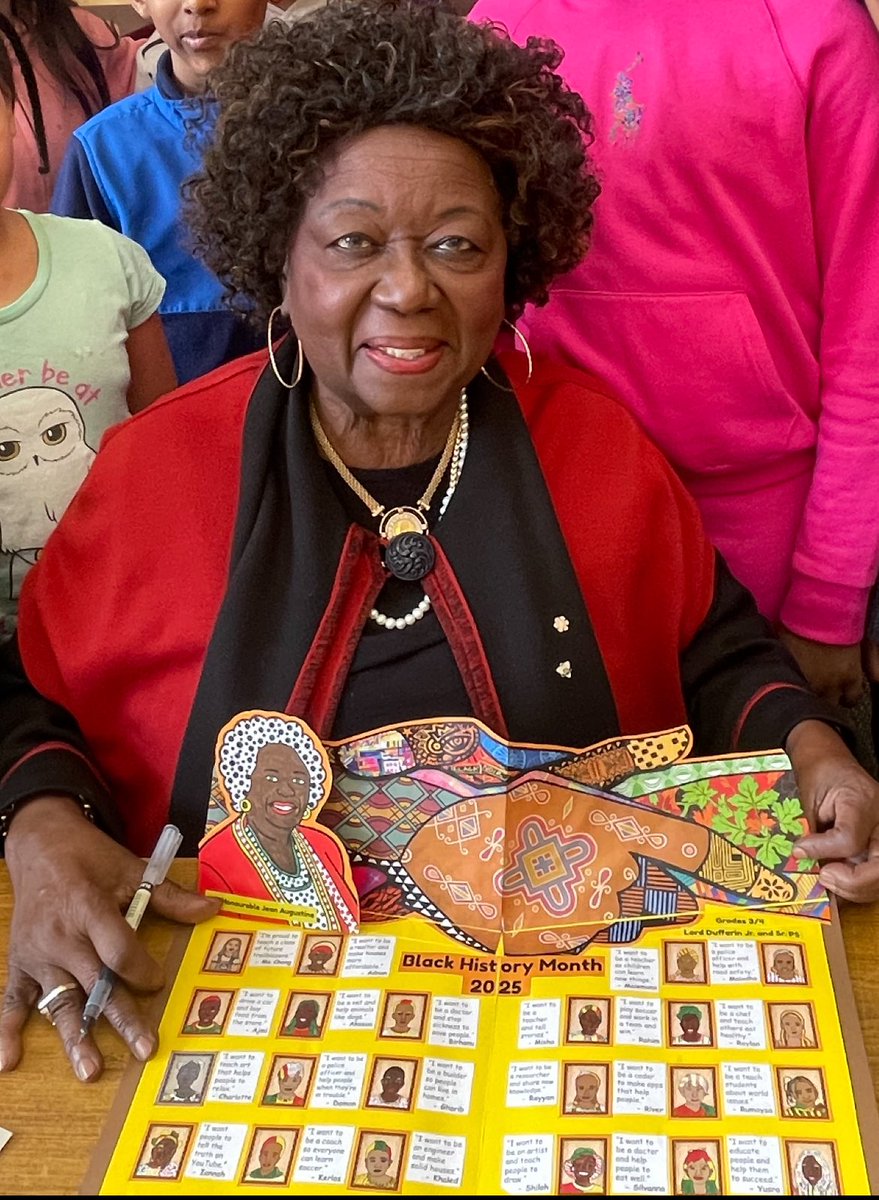 Jameazuberi's tweet photo. So honoured, Honourable Dr #JeanAugustine at @tdsb_lordduf @tdsb A trailblazer in Canadian history, made history as the first Black woman elected to Parliament was the driving force behind the recognition of #BlackHistoryMonth in Canada.
#JeanAugustine @JackNigro @VoteWilliamsTO https://t.co/NXUyfxeXIY
