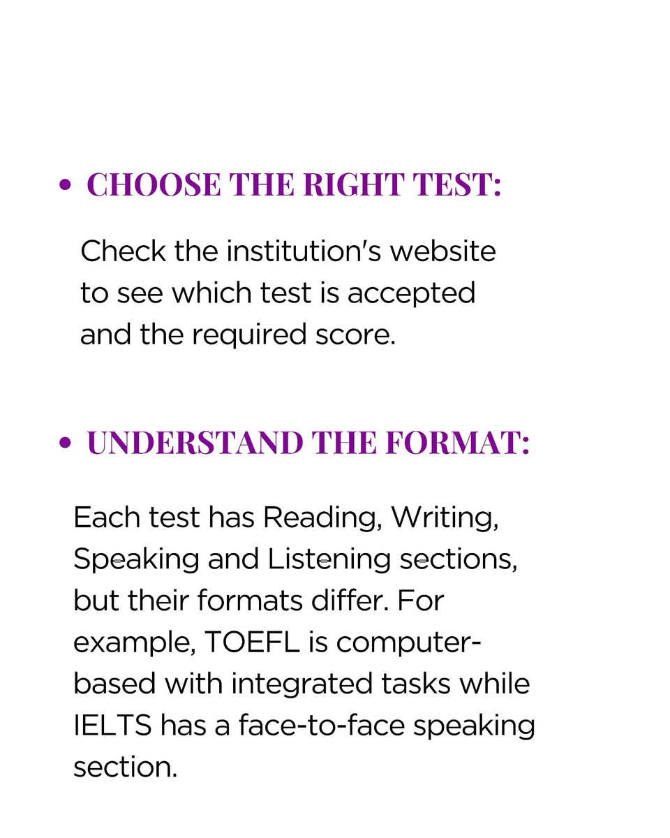 Nexplora_Nig's tweet image. Planning to study abroad and need to demonstrate your English skills?
Follow these steps to excel in your test.

Swipe through and good luck!

#englishlanguageproficiency #ielts #toefl #pte #duolingo #studyabroadincanada #studyabroadtips #studyabroad #nexploranigeria