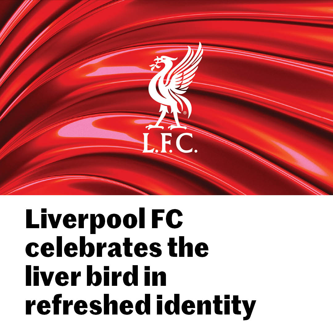 CreativeReview's tweet photo. Liverpool FC is pushing the liver bird – a mythical creature associated with both the city and the club – to the forefront of its visual identity https://t.co/dKysk0YVNO https://t.co/5Vzz2tsVS8
