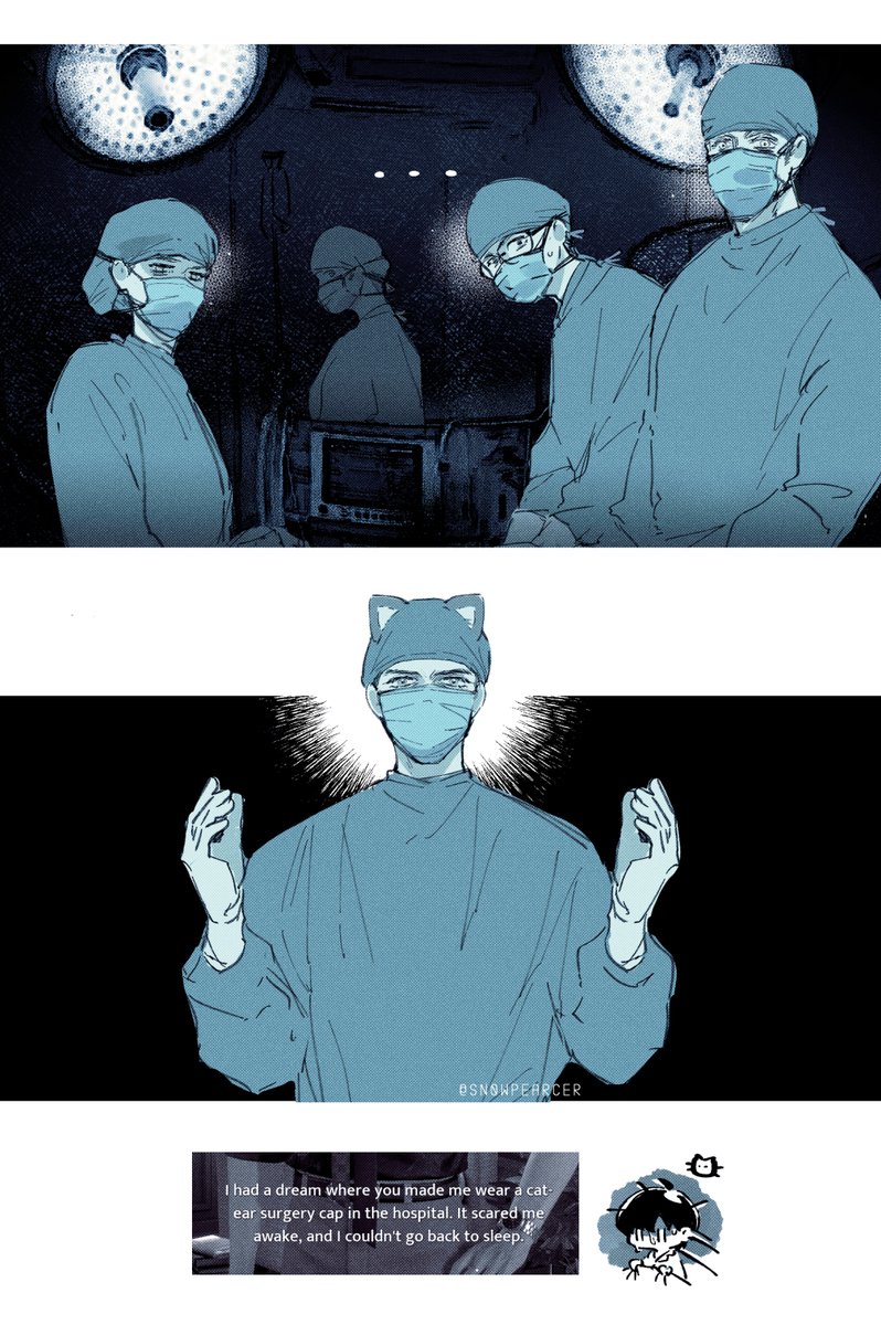 SN0WPEARCER's tweet photo. #黎深 dr. Li's exclusive surgery cap 😺🐾 https://t.co/rrSq4dN3m3