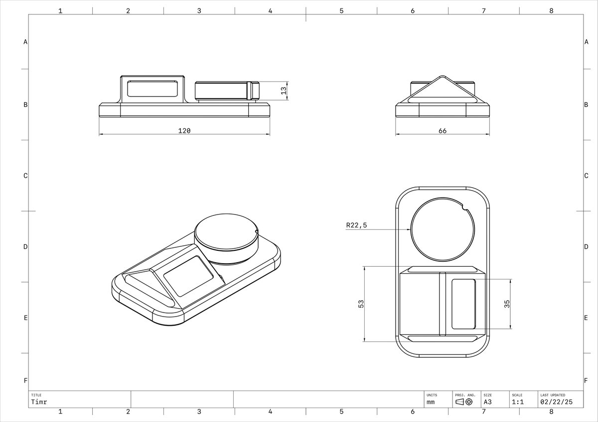 Azhilus's tweet photo. I've been working on #Timr, my single-dial WiFi Clock/Timer/Stopwatch, for a few days. Will post the breadboard prototype tonight. ⏳ #IoT #Maker #DIY #ProductDesign #IndustrialDesign #TechGadgets https://t.co/b1Un9I1Yj9