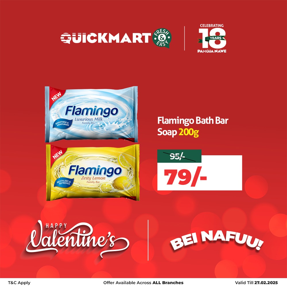 QuickmartKenya's tweet image. From head to toe, we've got your self-care needs covered! Enjoy deep discounts on personal care products at Quickmart and step into feeling fresh and fabulous. 

*Offer validity as indicated at the bottom right of the image.

#HappyValentines
#18YearsPamojaNawe
#BeiNafuu