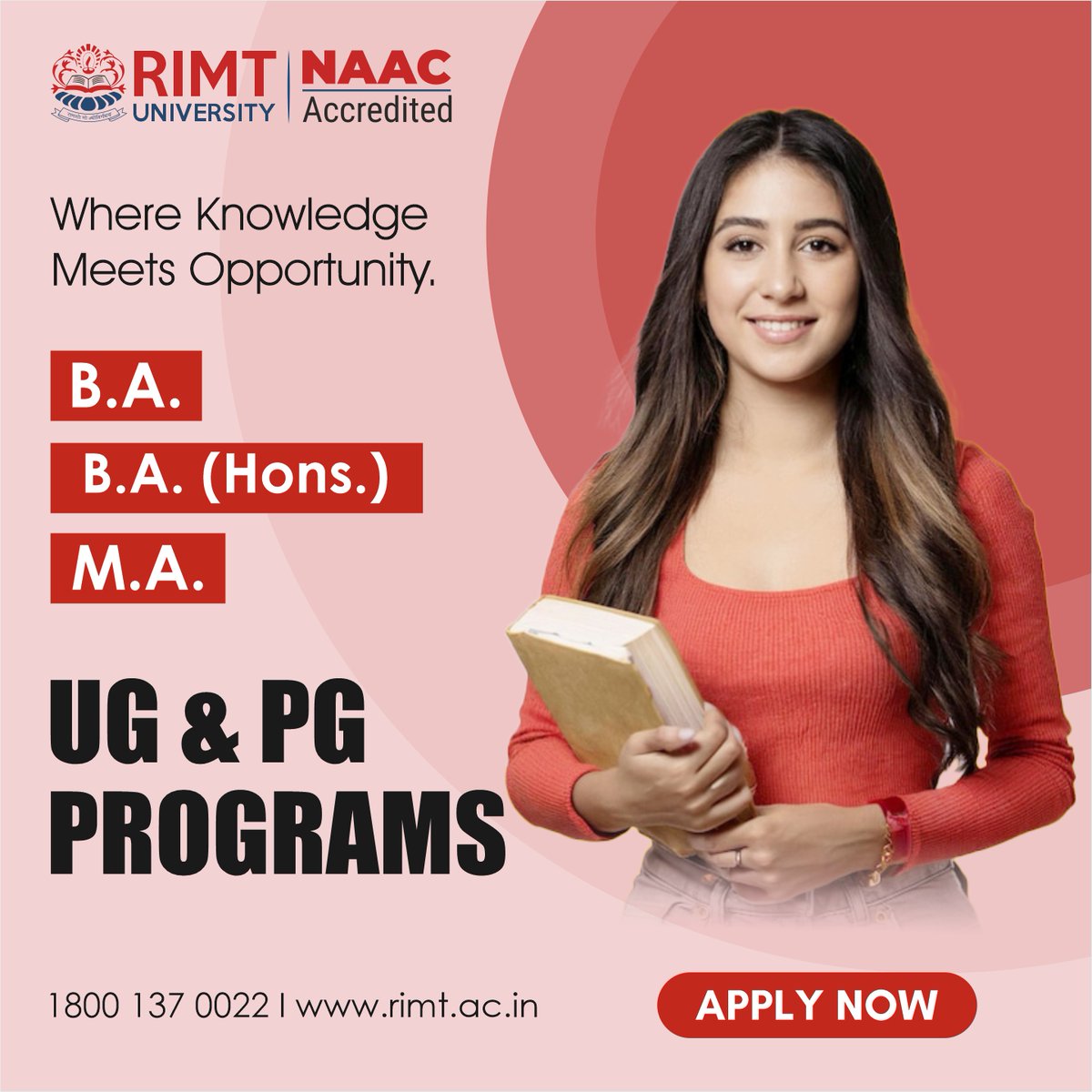 RimtUniversity's tweet image. Unlock your potential with our BA &amp;amp; MA courses! Whether starting or advancing, our programs equip you with the skills for success.

Specializations:
✅ BA
✅ BA (Hons.)
✅ MA
For more info, call 1800 137 0022 or apply online: tinyurl.com/3sad3sf2
#BA #BAHons #MA