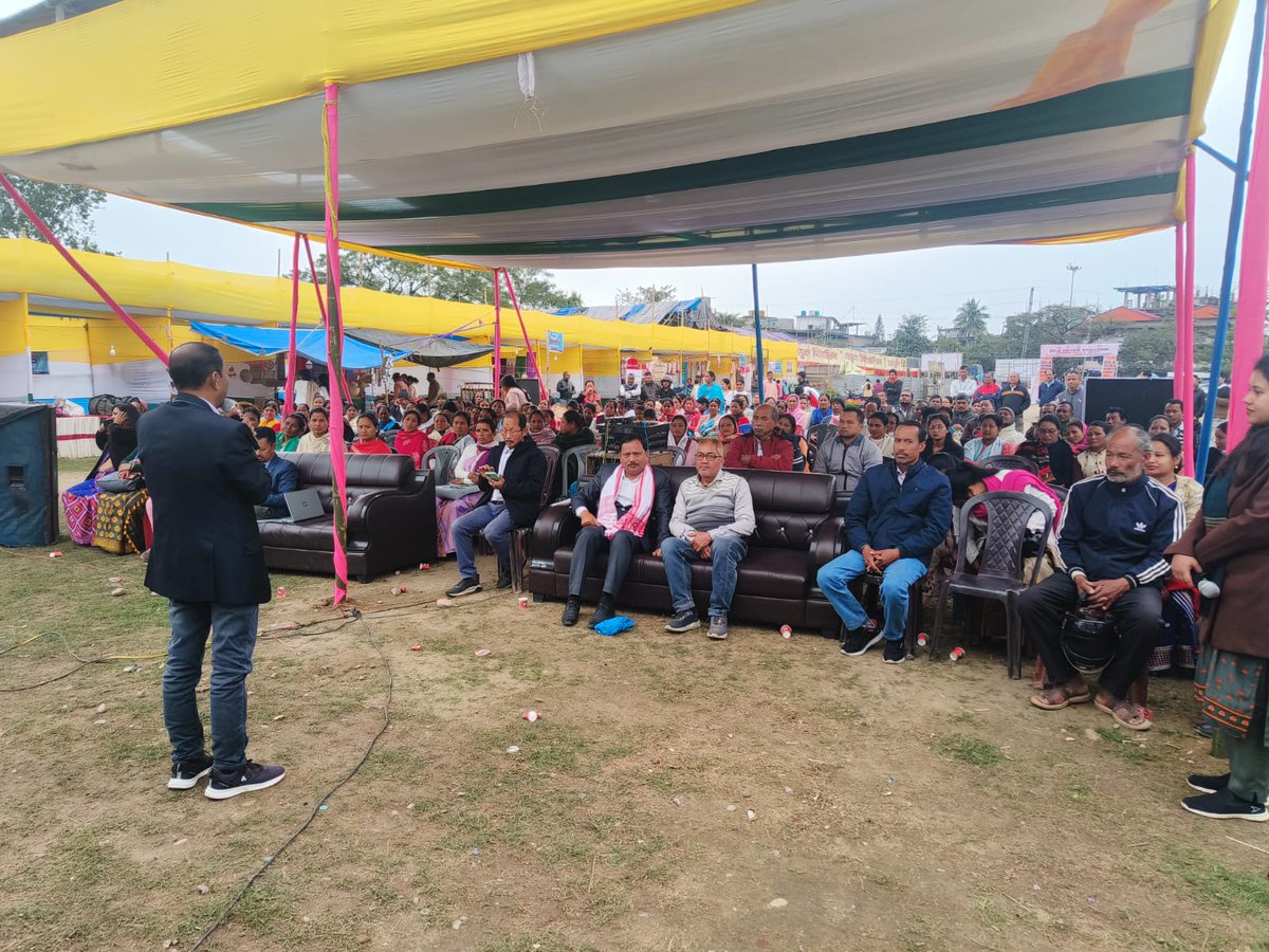 Dr. Kartik Neog, Director, CSB-CMERTI, attended Zila Udyam Samagam (MSME MELA 2025) - Raising &amp; Accelerating MSME Performance (RAMP) at Dhemaji. He addressed 300+ attendees, emphasizing the growth potential of Muga &amp; Ericulture in MSME sector. #MSMEMela2025 #Sericulture #RAMP