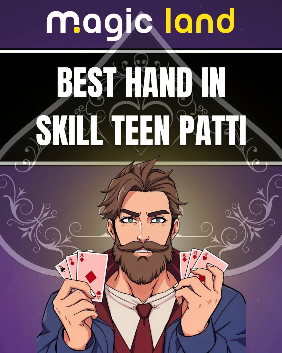 MagicLandGames's tweet photo. Best Hand, Best Win! Play your cards right and claim victory in 3 Patti! 
#MagicLand #Khelogetojeetoge #Skill3Patti #BestHand #CardGameMaster #WinningCombo #SkillGames #PlayToWin https://t.co/kVB42WPE7c