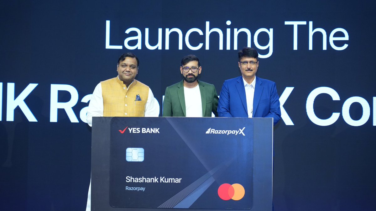 Razorpay (@razorpay) on Twitter photo #LaunchedAtFTX: The only card that's for disruptors. A breakthrough collaboration between <a href="/RazorpayX/">RazorpayX</a> , <a href="/YESBANK/">YES BANK</a> and <a href="/Mastercard/">Mastercard</a> – built to speak the language of startup finances.
<a href="/shashank_kr/">Shashank Kumar</a> <a href="/gautamagg77/">Gautam Aggarwal</a> #LaunchedAtFTX: The only card that's for disruptors. A breakthrough collaboration between <a href="/RazorpayX/">RazorpayX</a> , <a href="/YESBANK/">YES BANK</a> and <a href="/Mastercard/">Mastercard</a> – built to speak the language of startup finances.
<a href="/shashank_kr/">Shashank Kumar</a> <a href="/gautamagg77/">Gautam Aggarwal</a>