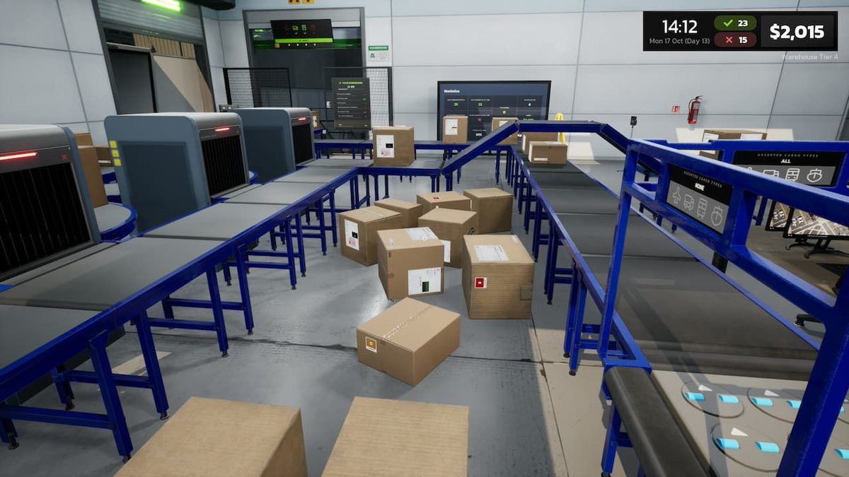 gamespew's tweet photo. Out to demo now, Parcel Simulator from @dansandigital is Papers Please meets Moving Out. https://t.co/X12Mp2Rf9C https://t.co/yIiVryEmnZ