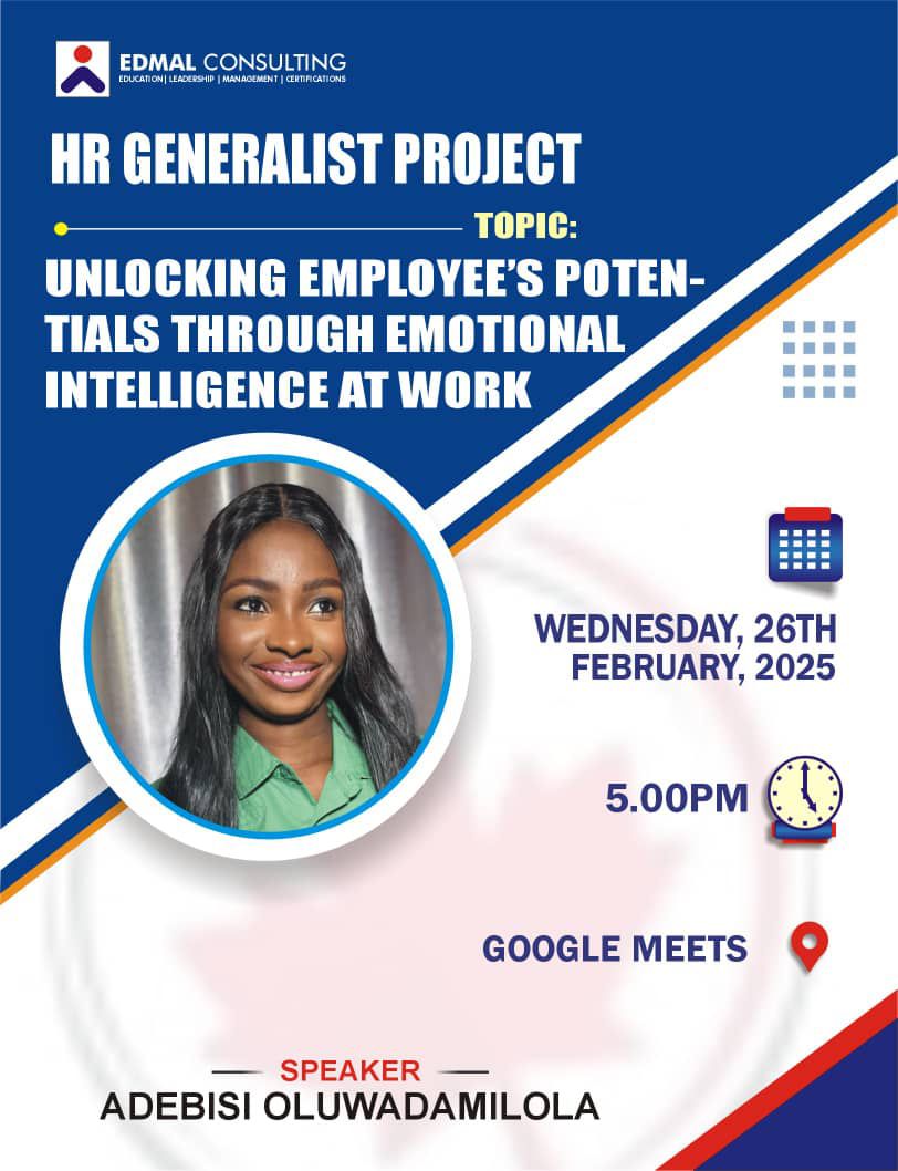 Adebisidami1's tweet photo. 💡 Enhance Employee Performance with Emotional Intelligence! 💡
Join me for an insightful *free webinar* on *Unlocking Employees’ Potential through Emotional Intelligence* 

📢 Join this WhatsApp Group to stay updated: https://t.co/7v1nQ7kspQ

#EmotionalIntelligence #HRLeadership https://t.co/wUWPmLd0mF