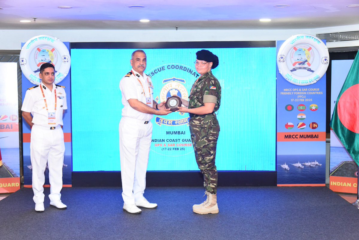 IndiaCoastGuard's tweet image. &quot;Strengthening global maritime cooperation! @IndiaCoastGuard successfully concludes week-long #MRCC #OPS &amp;amp; #SAR course for 22 participants from 6 friendly foreign countries under #ITEC. Enhancing #MaritimeSafety &amp;amp; #SAR capabilities together! 
#WeProtect #Dosti