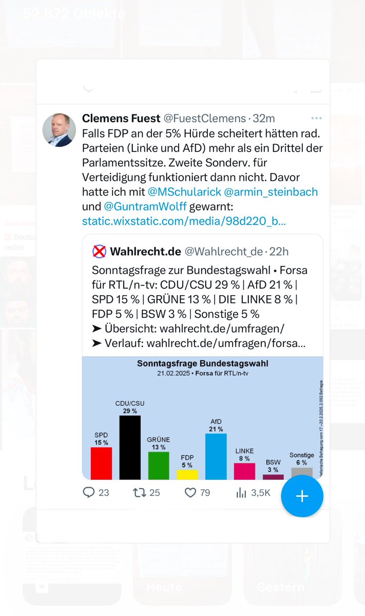 Ist das allen klar? Wenn AfD und Linkspartei über ein Drittel der Stimmen im Bundestag verfügen, sind wir wirklich fucked. Dann sind wir Putin hilflos ausgeliefert. Alles hängt jetzt daran, ob die FDP reinkommt oder nicht.