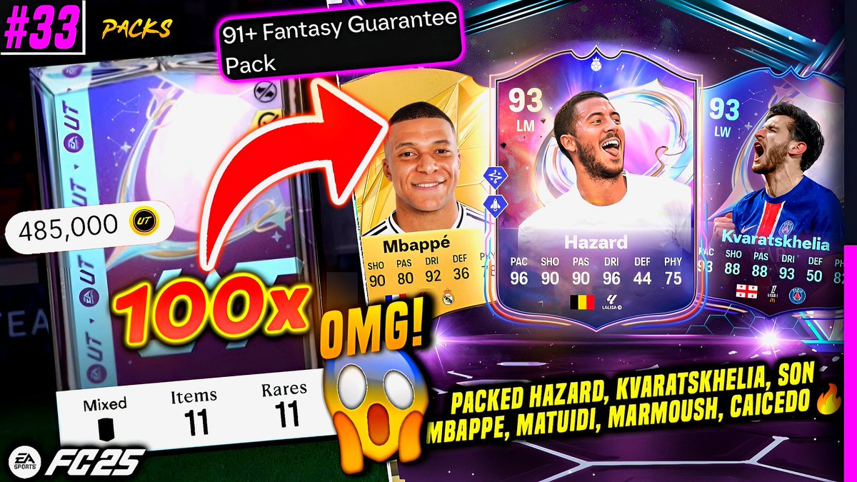 FunzHD's tweet image. OMG! PACKED FANTASY HAZARD, KHAVATSKHELIA, SON, MBAPPE, MATUIDI, MARMOUSH, TCHOUAMENI - OPENING 100x 91+ FANTASY GUARANTEE (485K) PACKS &amp;amp; UPGRADE PACKS | FC25 #33🔥
youtu.be/Wc6-BSmJ-Xc