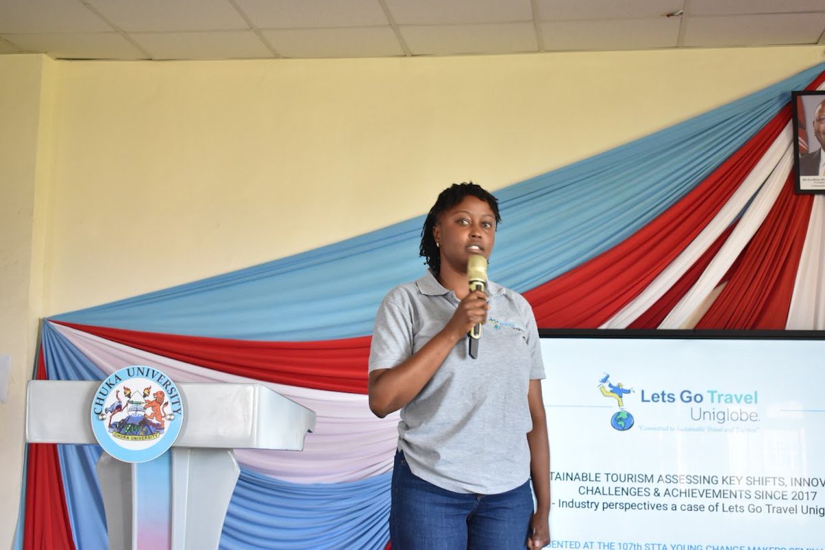 Sustainable Travel & Tourism Africa-Consulting (@sttakenya) on Twitter photo <a href="/EstherMuthee5/">Esther Muthee</a> from <a href="/LetsGoTravelKE/">Lets Go Travel</a> giving a tour operator perspective on the topic of discussion. She shares that today's tourists are well versed on matters sustainability and are actively looking for options that reflect the values of #sustainabletourism
#Youthintourism <a href="/EstherMuthee5/">Esther Muthee</a> from <a href="/LetsGoTravelKE/">Lets Go Travel</a> giving a tour operator perspective on the topic of discussion. She shares that today's tourists are well versed on matters sustainability and are actively looking for options that reflect the values of #sustainabletourism
#Youthintourism