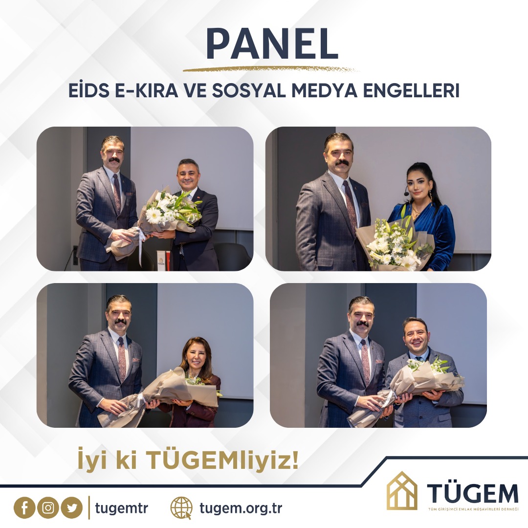 TÜGEM tarafından, 18 Şubat Salı günü, saat 10:00-13:00 arasında Han Spaces Piyalepaşa Eğitim Salonunda EİDS E-Kira ve Sosyal Medya Engelleri Panelini Gerçekleştirdik.