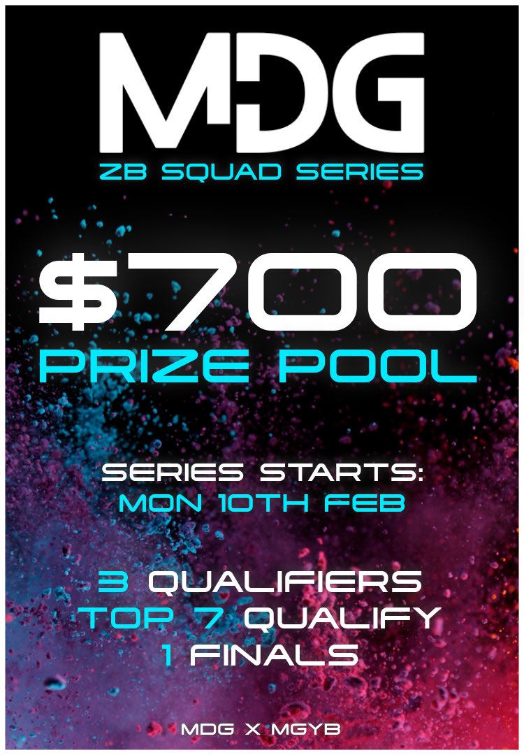 MrDeanGenie (@mrdeangenie) on Twitter photo MDG’s $700 ZB SQUAD SERIES FINALS 🏆
We’re now down to 24 teams from 4 Qualifying Rounds.
Top 5 Teams win cash 🤑💰💵
Finals begin tomorrow; Sun 23rd Feb @ 6:30pm GMT/UK Time 🏁
Thank you to <a href="/mrsgotyourback/">mrsgotyourback</a> for sponsoring this Series 🤝 MDG’s $700 ZB SQUAD SERIES FINALS 🏆
We’re now down to 24 teams from 4 Qualifying Rounds.
Top 5 Teams win cash 🤑💰💵
Finals begin tomorrow; Sun 23rd Feb @ 6:30pm GMT/UK Time 🏁
Thank you to <a href="/mrsgotyourback/">mrsgotyourback</a> for sponsoring this Series 🤝