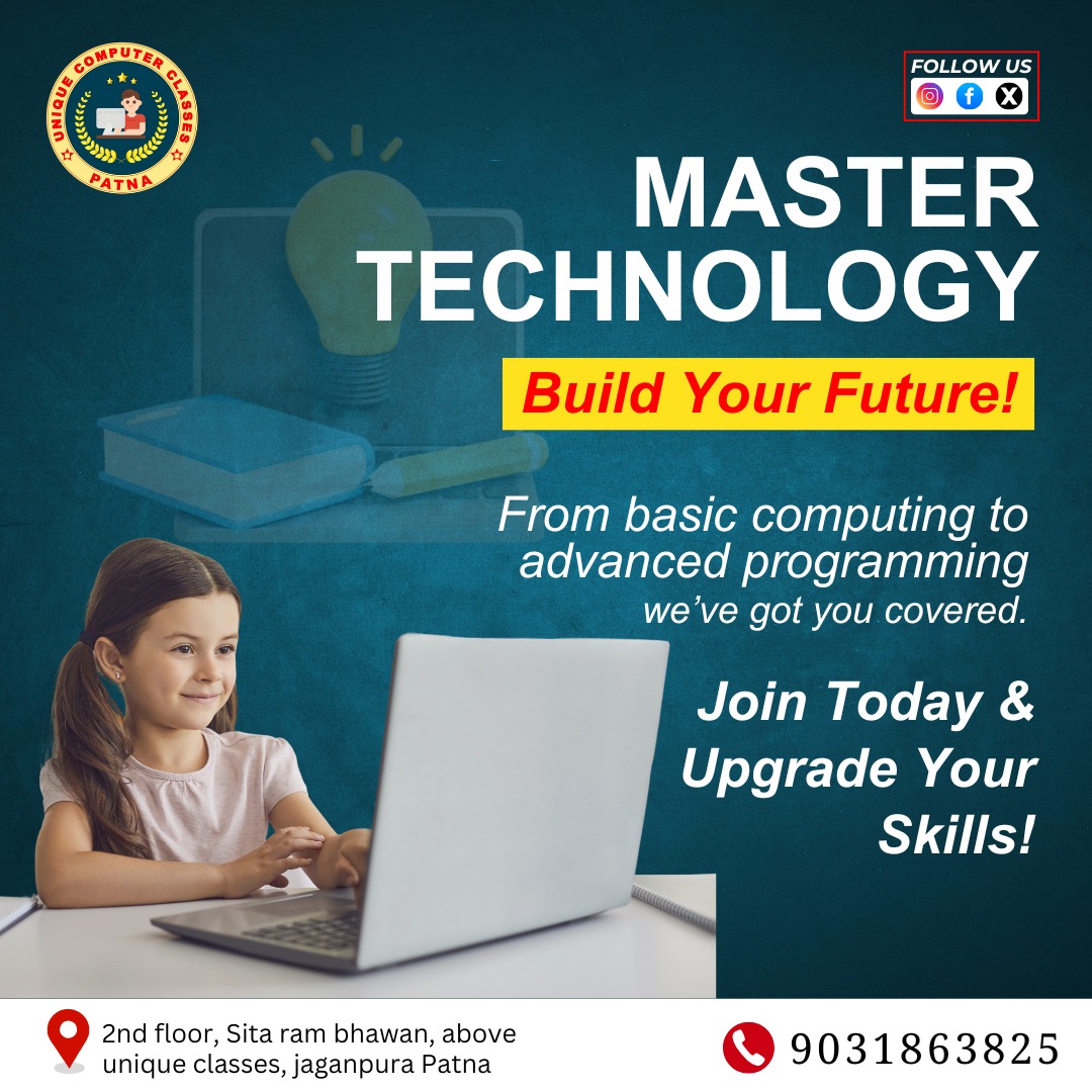 uniquecomputer0's tweet image. 💻 Master Technology – Build Your Future! 🚀

From basic computing to advanced programming, we’ve got you covered! 🔥

✅ Expert-Led Courses
✅ Hands-on Training
✅ Industry-Relevant Skills

#UniqueComputerClasses #TechSkills #LearnCoding #ComputerEducation #PatnaTechCourses