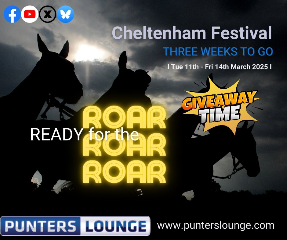 PLRacingTips's tweet photo. 🎉 WIN 2 CLUB ENCLOSURE TICKETS TO GOLD CUP DAY! 🏆🐎

Want to be part of the Cheltenham Festival 2025 on the biggest day of the week? We’re giving away 2 x CLUB ENCLOSURE TICKETS for Gold Cup Day, plus racecards to complete your experience! 🎟️📖

Here’s how to enter:
👍🏻 Like this post
👣 Follow us
🔁 Retweet 

For an extra entry, share this post and tag us!

📅 Competition closes: 25/02/25 
🎯 Winner announced: 26/02/25 
🔞 18+ only | 🇬🇧 Only |

Don’t miss your chance to witness the greatest jumps race of the season in style! 🏇✨

Your entries are valid if you entered the competition through the @PLCheltenhamTip or @Punterslounge
pages! Plus, any additional actions you take in this competition will earn you extra entries for the prize. Keep going for more chances to win! 🍀📷 #Competition

#CheltenhamFestival | #GoldCupDay | #WinTickets | #Giveaway |  #FreeTickets | #HorseRacing | #Competition #Punterslounge