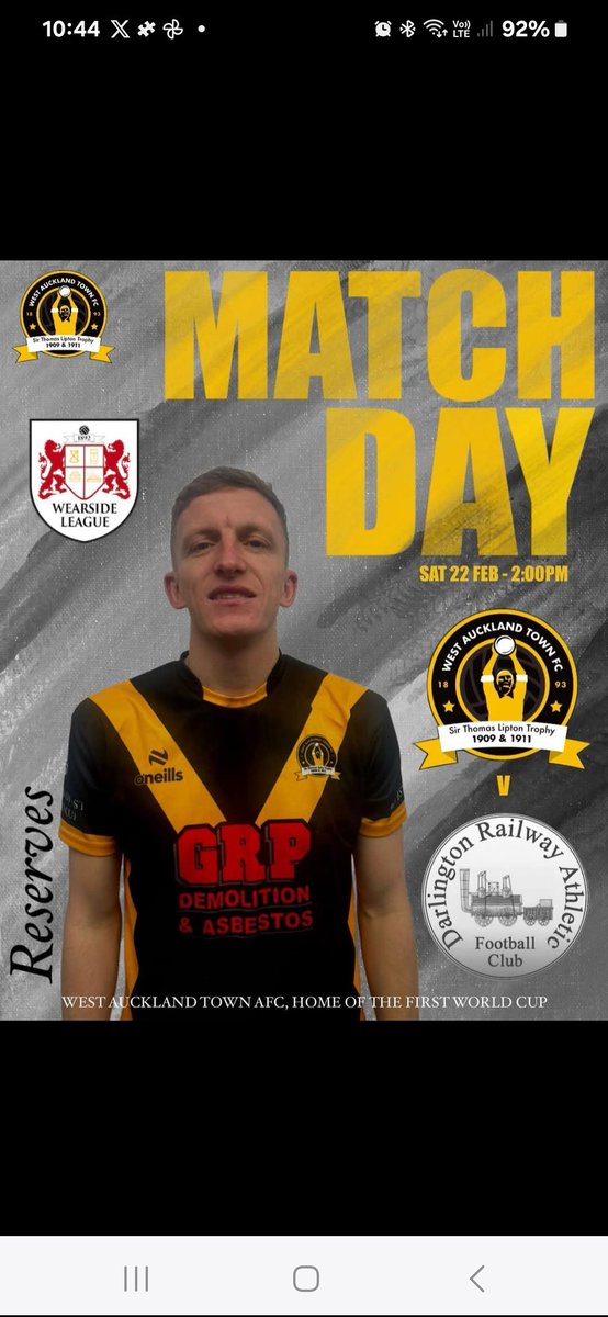 MATCH DAY

The weather is looking decent, and there’s football on at the Northern Metal Recycling Stadium this afternoon, as West Reserves welcome Darlington Railway Athletic for a 2:00pm kick-off. 

Entry is free to all season ticket holders.

£3 Adult 
£2 Concession
£1 U16