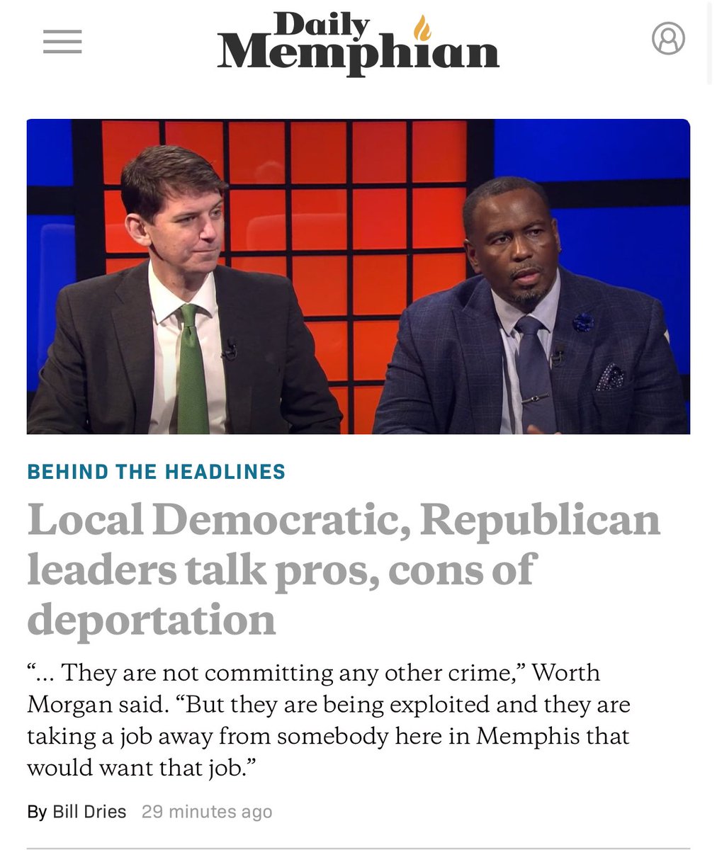 GOPShelby's tweet photo. To restore law and order in Memphis, we must strictly enforce our laws. With high poverty and crime rates, we don’t need our community’s most vulnerable populations directly competing for jobs against people who shouldn’t be here in the first place. https://t.co/KgoeRNGY62