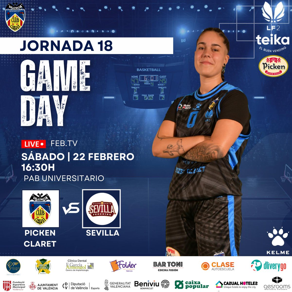 🔥Game day🔥
🏆 Liga femenina 2
🆚️ <a href="/cbsfemenino/">CB Sevilla Femenino</a>
⏰️ 16.30 horas
🏟 Pabellon UV 
🎥 febTV 
🎟 entrada gratuita 
#goPickenclaret #orgulloAmarillo #jueganellasganamostodos