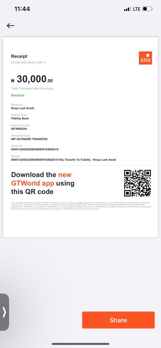ayedime's tweet photo. @gtbank @gtbank_help made transfer to fidelity bank,yet to receive it https://t.co/TeLw7wzFb7