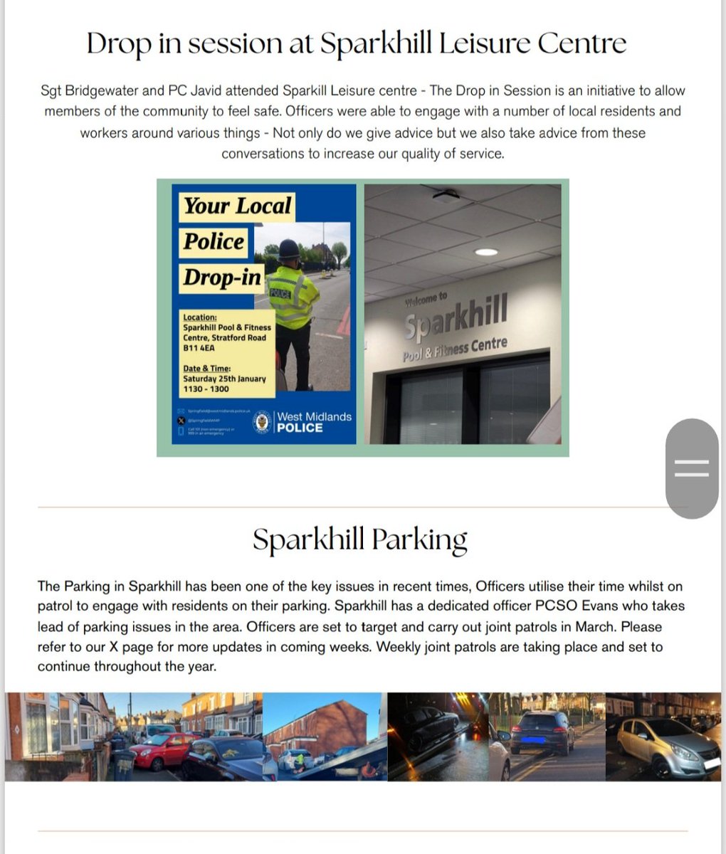 Springfield and Sparkhill Police tweet media