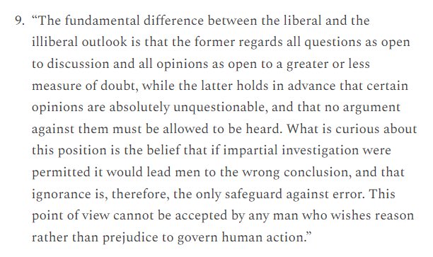Paul Graham (@paulg) on Twitter photo Bertrand Russell on the fundamental difference between liberal and illiberal thinking (via <a href="/SteveStuWill/">Steve Stewart-Williams</a>): Bertrand Russell on the fundamental difference between liberal and illiberal thinking (via <a href="/SteveStuWill/">Steve Stewart-Williams</a>):