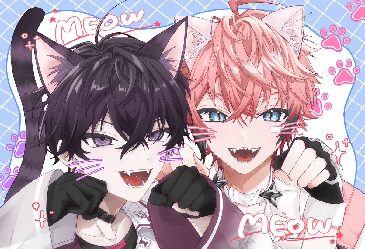 sushishuko's tweet photo. カスカスコンビ｜🐱ྀིの日

#紙とウェン #サイキペイント https://t.co/vduqfmIN2X