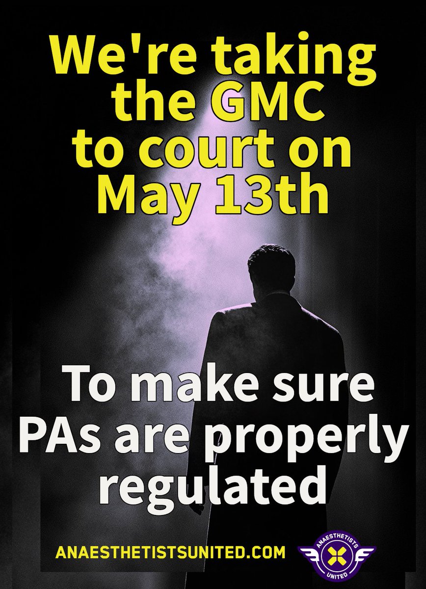 Please help us crowdfund the money we need to take this to court. More info: anaesthetistsunited.com/our-legal-case/