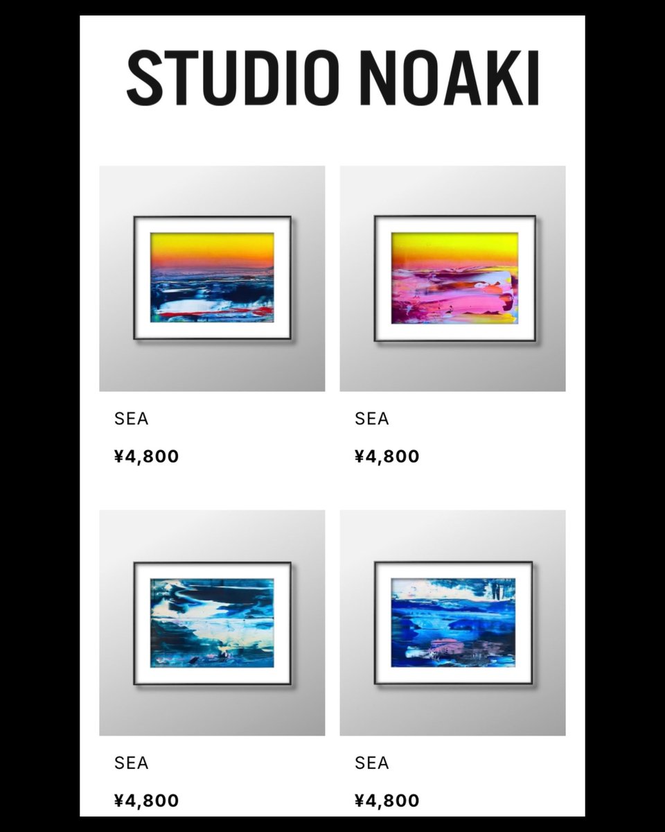 NOAK_NF's tweet photo. 🗽New Drop🎉

このあと21:00前後から！
リニューアルオープン‼️SALE‼️

海シリーズ計5作品！
原画1点もの！
今回に限りとてもお求めやすくなっております！ほぼ原価！！

リンク🔗&amp;詳細
チェイ⤵️ https://t.co/5KZLik3FND